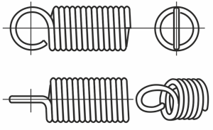 Page de détail Ressorts de traction: Z-386I  Acier à ressorts Ø 8 x 50 x  555 mm / 180° - Gutekunst Federn - Toujours le bon ressort métallique