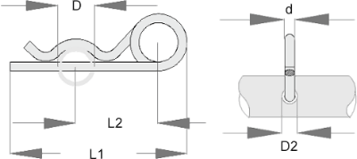 Federstecker doppelt - Technisches Bild