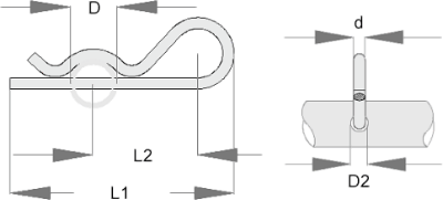 Federstecker einfach - Technisches Bild