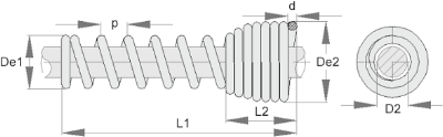 Espiral de protecção de cabo/mangueira 1440 - Imagem técnica